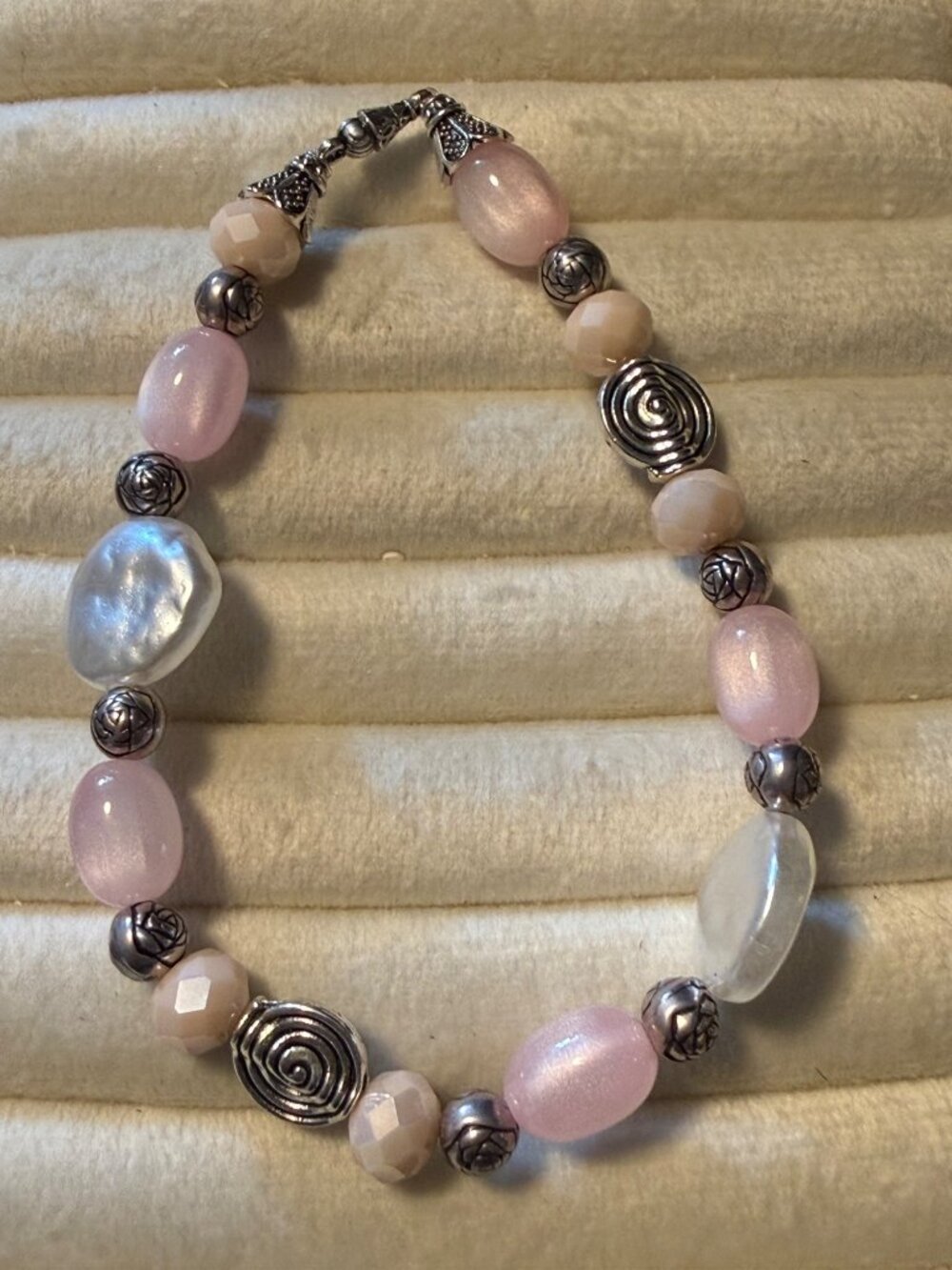 Blush & Pearl – Beaded Artisan Bracelet